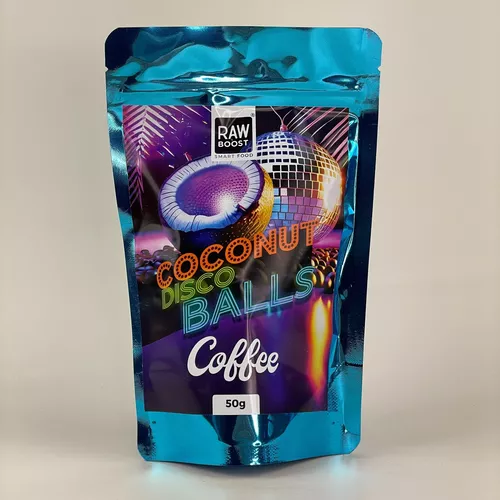 Coconut Disco Balls Coffee (Biluțe crocante de cocos cu gust intens de cafea) | Rawboost