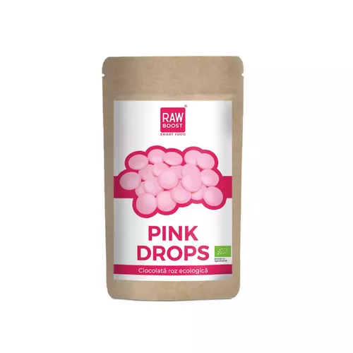 Pink Drops Ciocolată roz ecologică, 90g 
