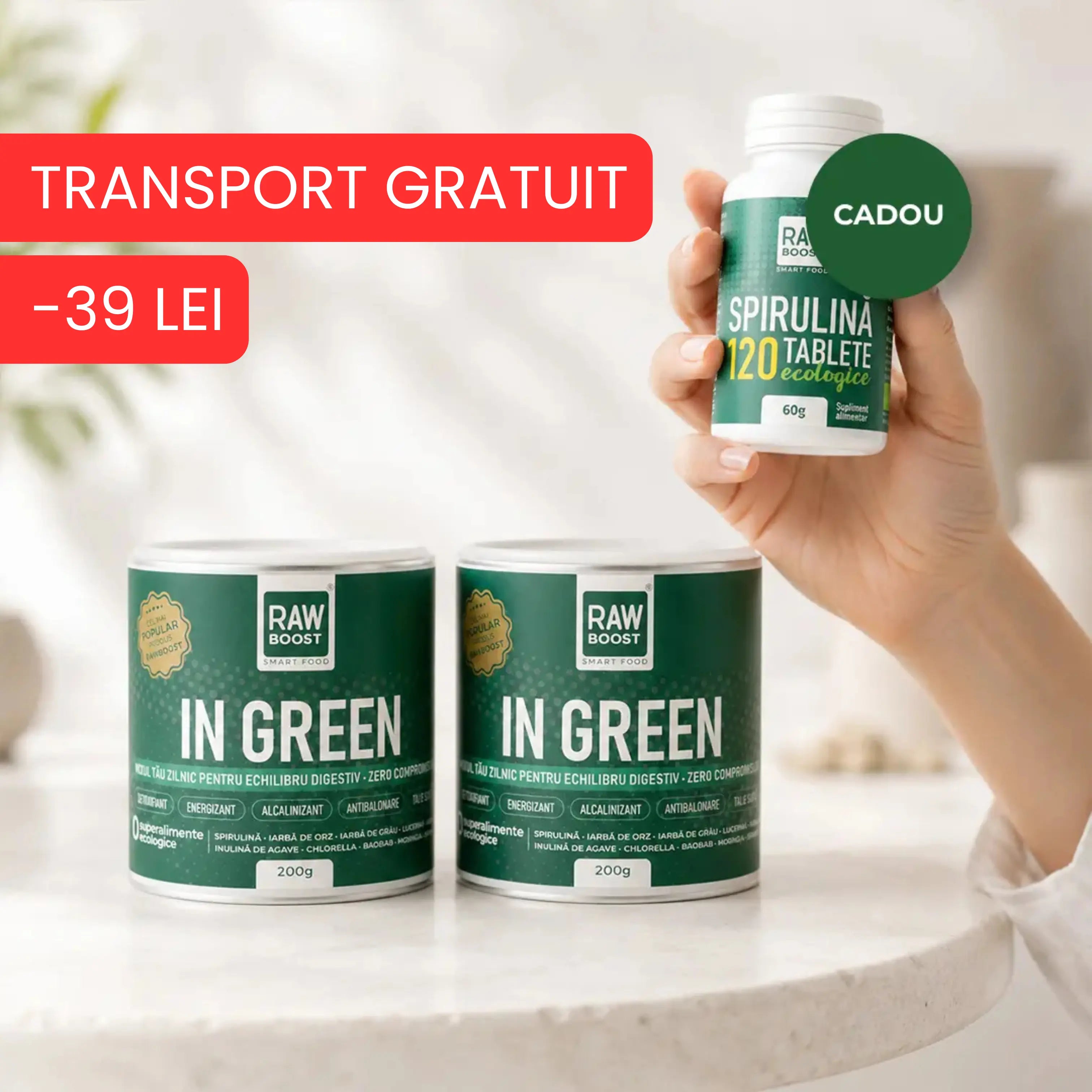 In Green 200g Duo + Spirulină CADOU (DETOXIFIANT)