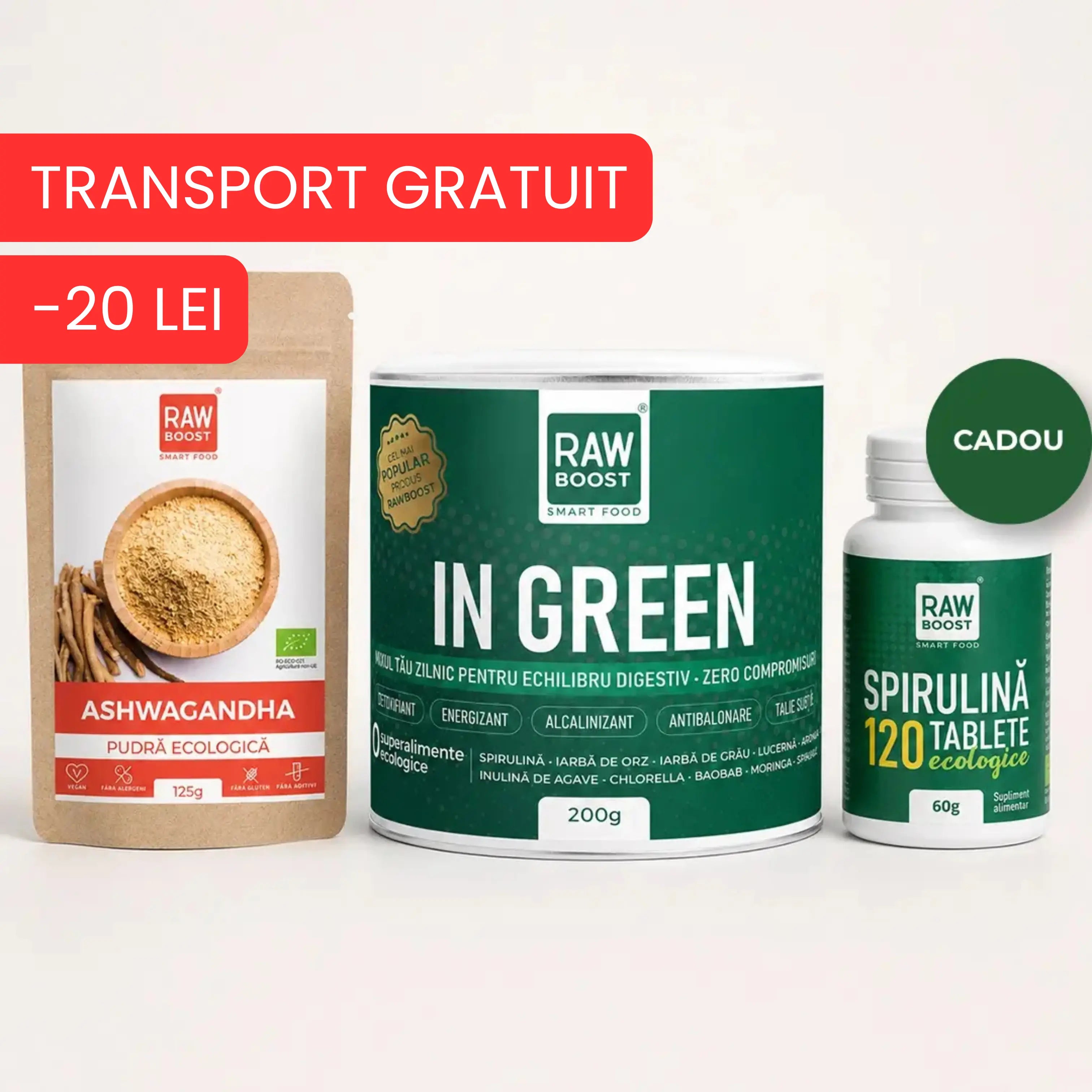 In Green & Ashwagandha + Spirulină CADOU