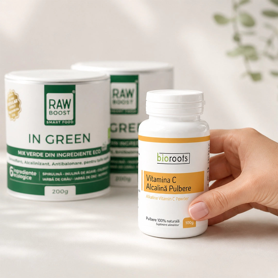 Pachet VITAMINIZANT - 2x In Green + Vitamina C Alcalină