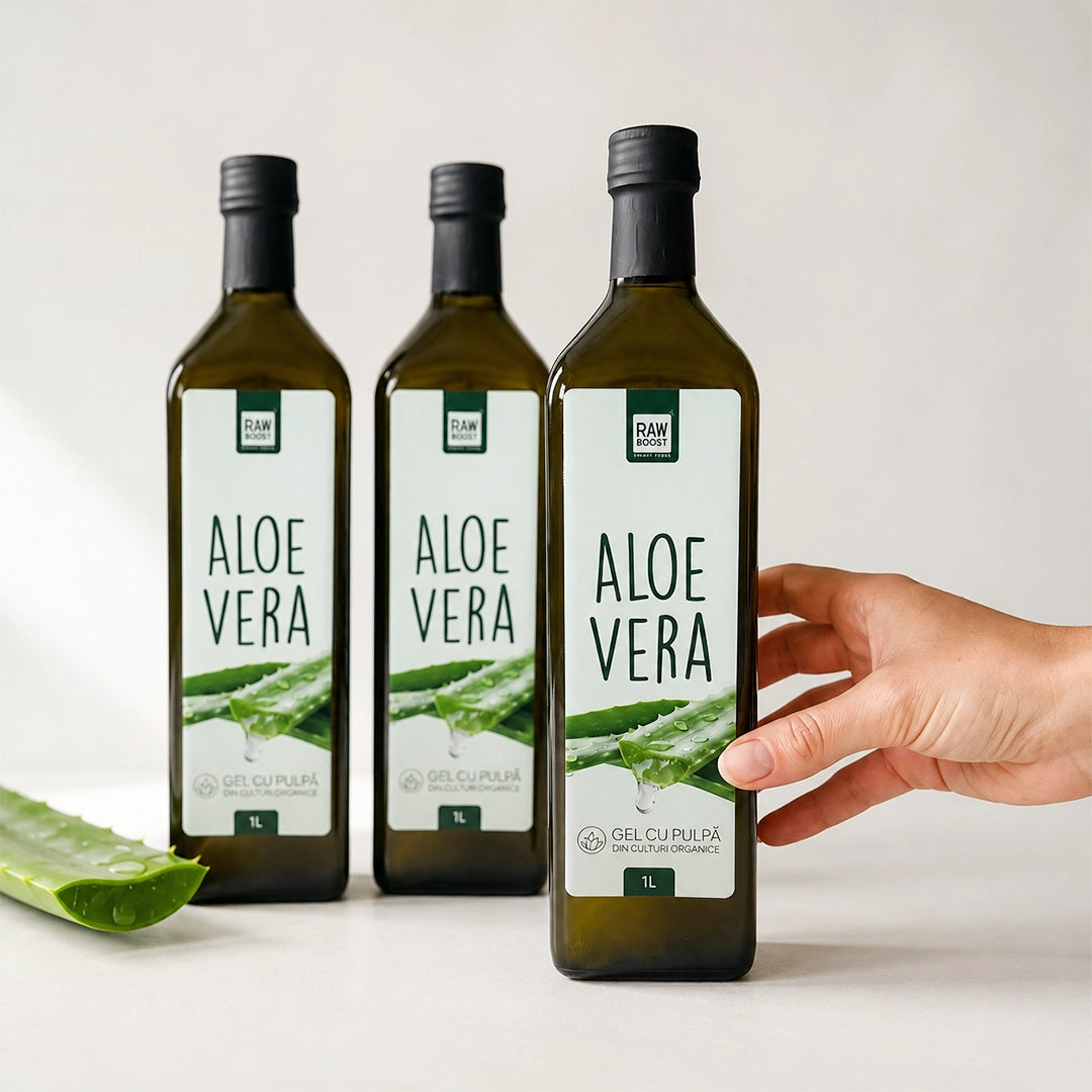 2+1 CADOU - Aloe Vera, gel cu pulpă 1L