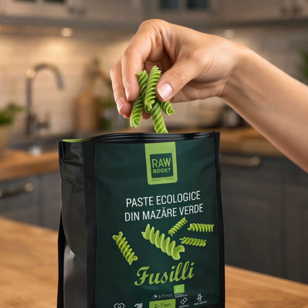 Paste ecologice Fusilli din Mazăre Verde, Fără Gluten, 250g