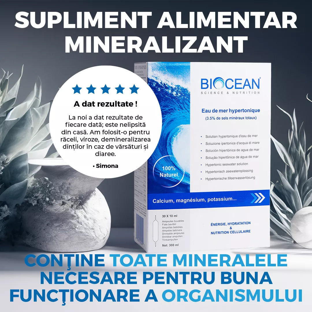 Plasma Marină Hypertonică - Energie, Hidratare și Nutriție Celulară, 30x10ml | Biocean