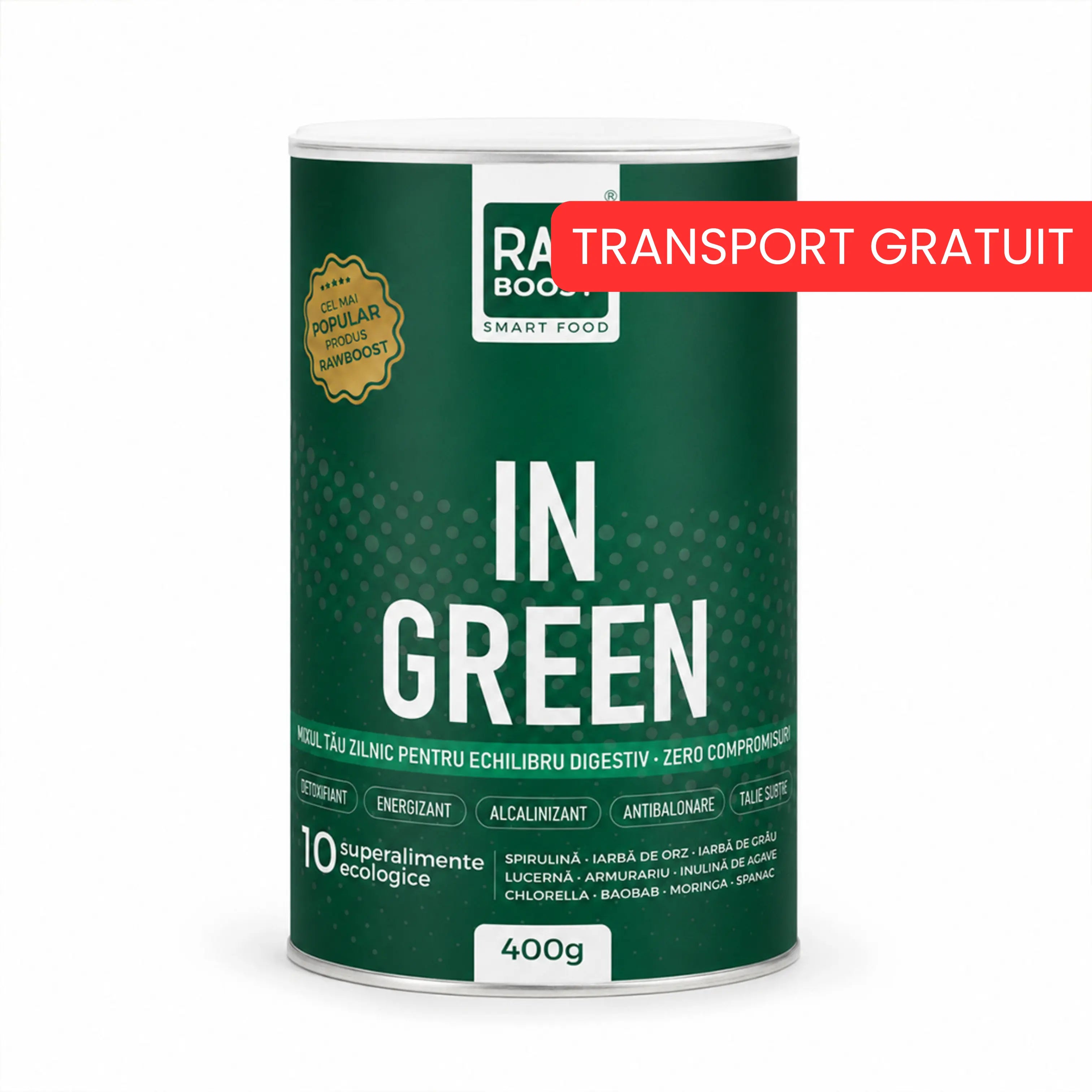 In Green, Mix Verde ECO anti-balonare, detoxifiant, pentru talie suplă, 400g (#1 Best Seller)