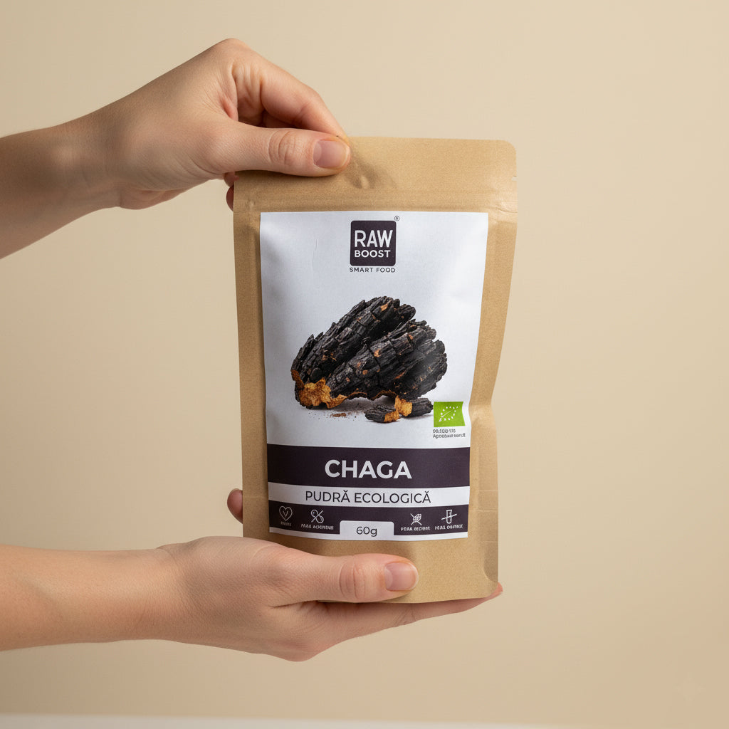 Chaga Pudră - puternic antioxidant și imunostimulator, 60g
