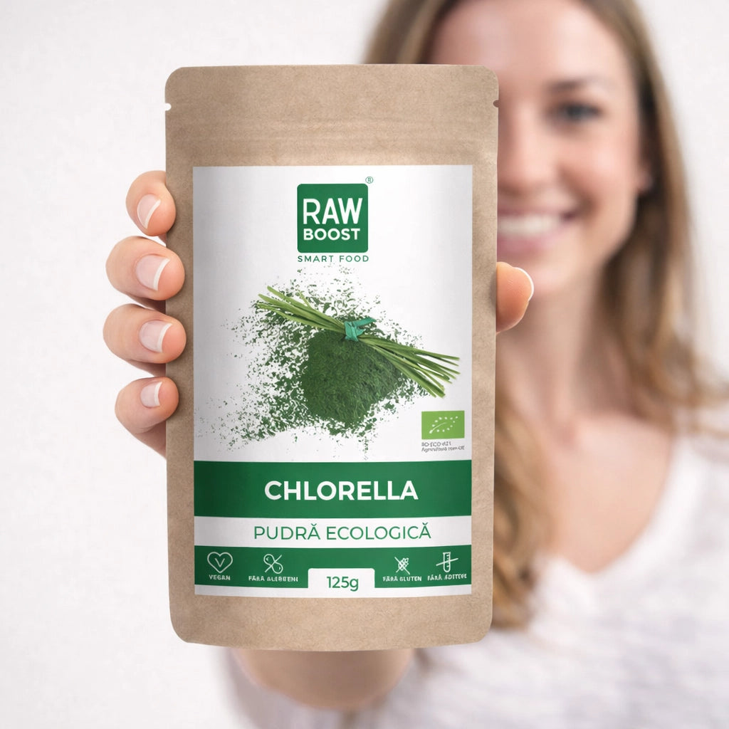Chlorella Pudră Ecologică - proprietăți de detoxifiere, 125g
