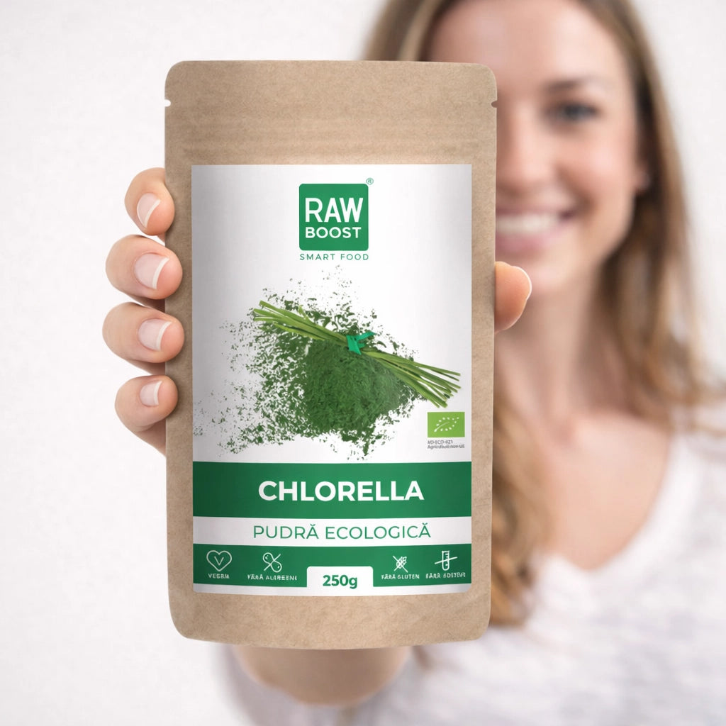 Chlorella Pudră Ecologică - proprietăți de detoxifiere, 250g