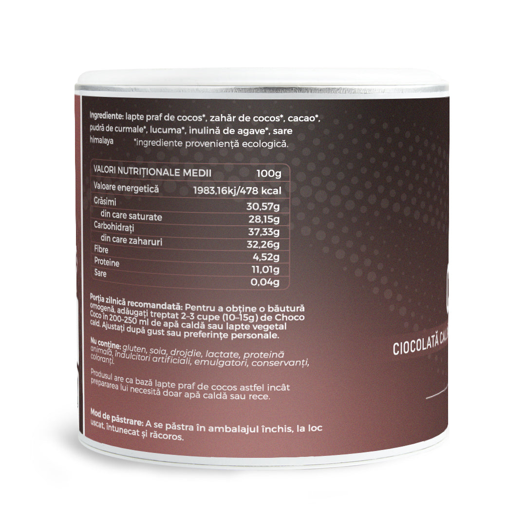 Choco Coco, ciocolată caldă ecologică - un deliciu curat pentru toată familia, 200g