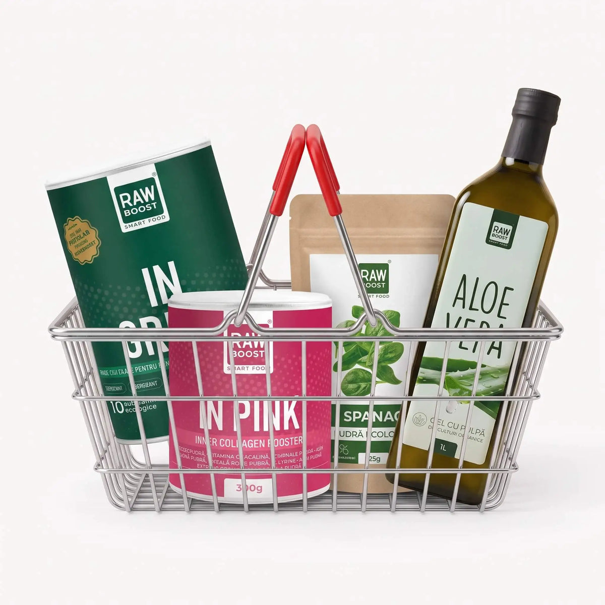 Coșul 3 - In Green 400g + In Pink + Aloe Vera + Pudră de spanac