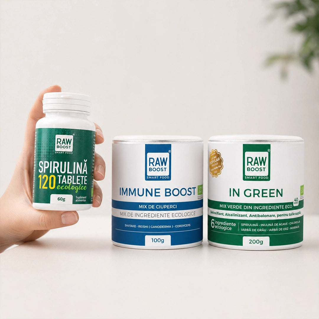 Pachet Detox & Defense - In Green, Immune Boost + CADOU Spirulină 120tb