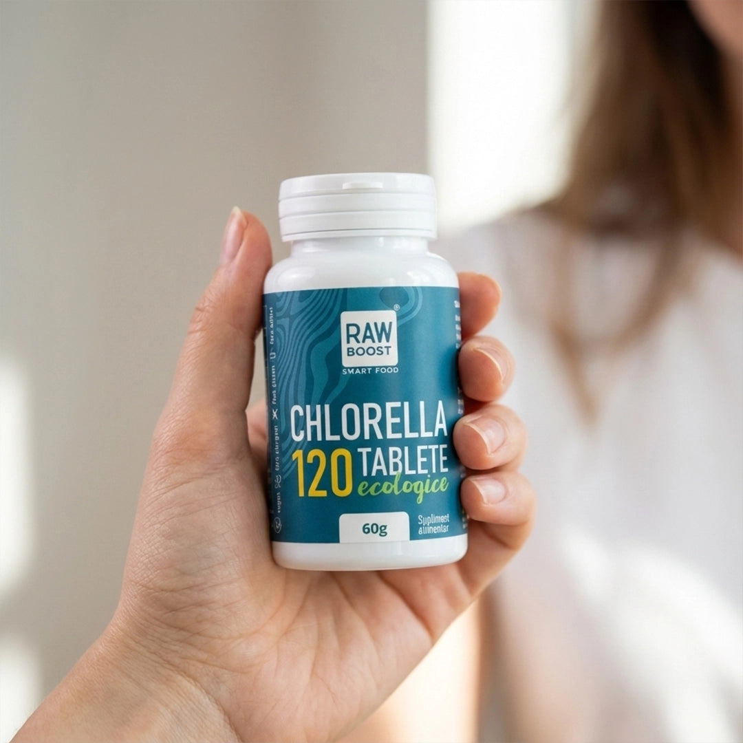 Chlorella Tablete Eco - proprietăți de detoxifiere, flacon 120tb