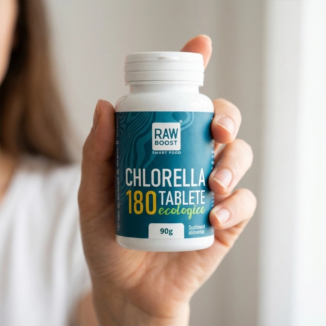 Chlorella Tablete Eco - proprietăți de detoxifiere, flacon 180tb
