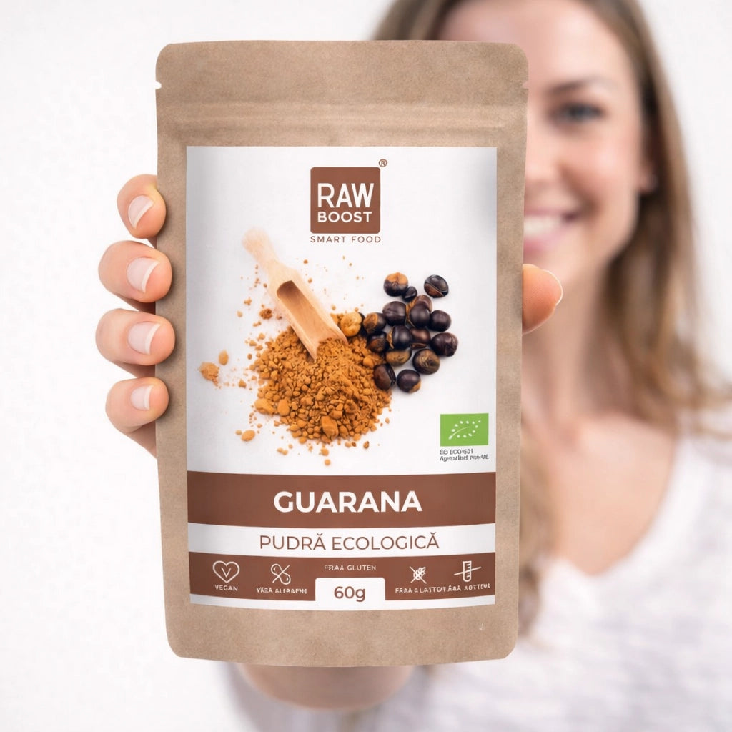 Guarana Pudră Ecologică Crudă - energizant natural puternic, 60g