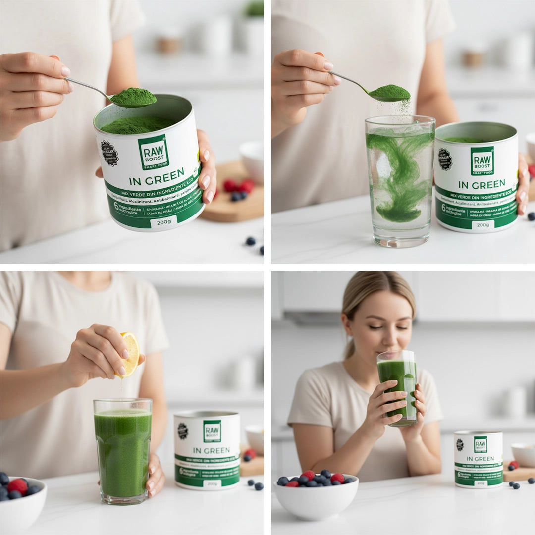 In Green, Mix Verde ECO anti-balonare, detoxifiant 200g – Rawboost.ro