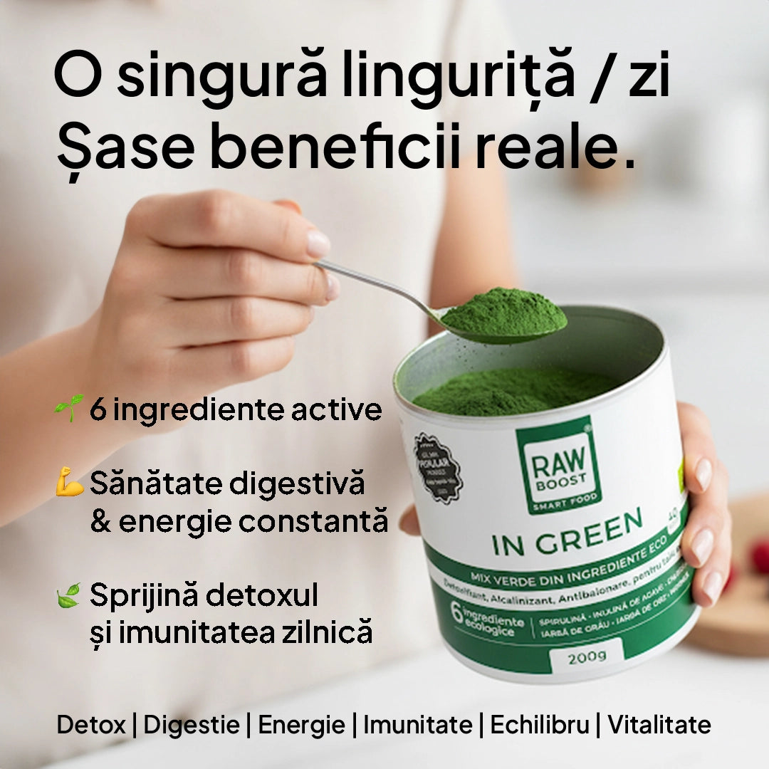 In Green, Mix Verde ECO anti-balonare, detoxifiant, pentru talie suplă, 200g