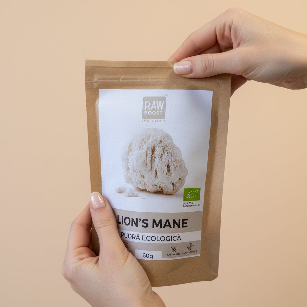 Lion's Mane Pudră Ecologică - susține funcțiile cognitive și memoria, 60g