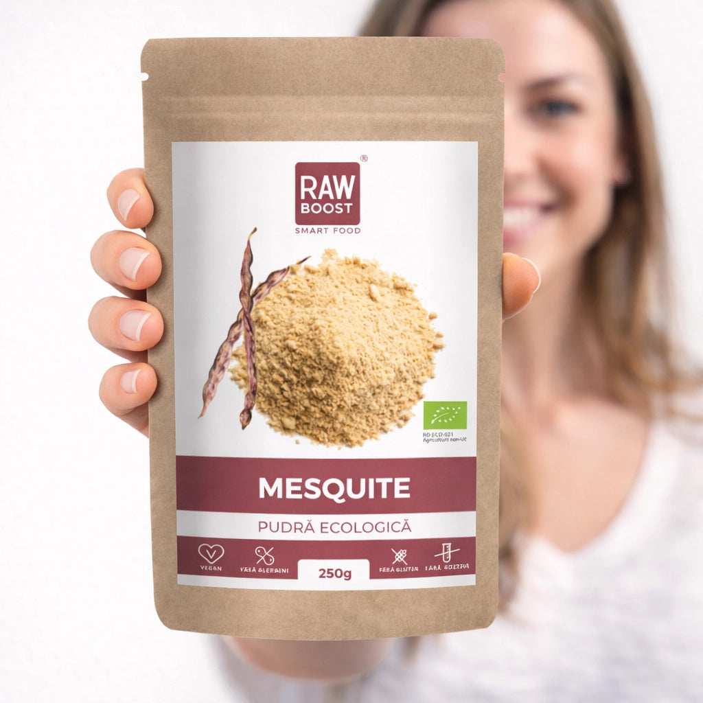 Mesquite Pudră Crudă Ecologică - gust dulce și ușor de alune, 250g