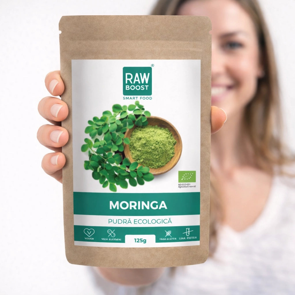 Moringa Pudră Ecologică - bogată în vitamine și minerale, 125g