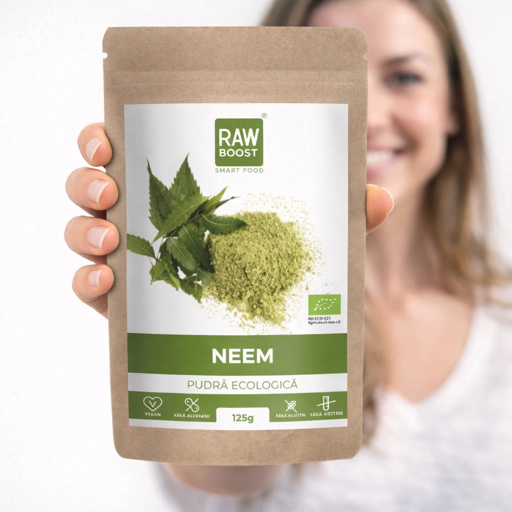 Neem Pudră Crudă Ecologică - purifică sângele și pielea, 125g