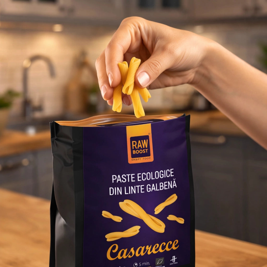 Paste ecologice Casarecce din Linte Galbenă, Fără Gluten, 250g