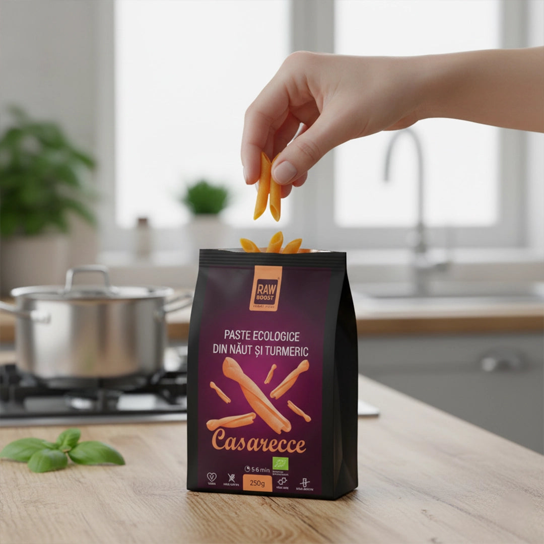 Paste ecologice Casarecce din Năut cu Turmeric, Fără Gluten, 250g