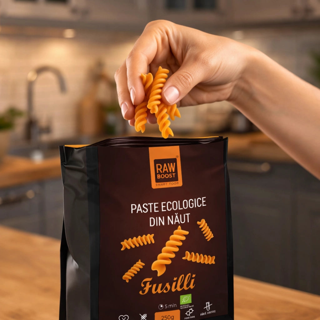 Paste ecologice Fusilli din Năut, Fără Gluten, 250g