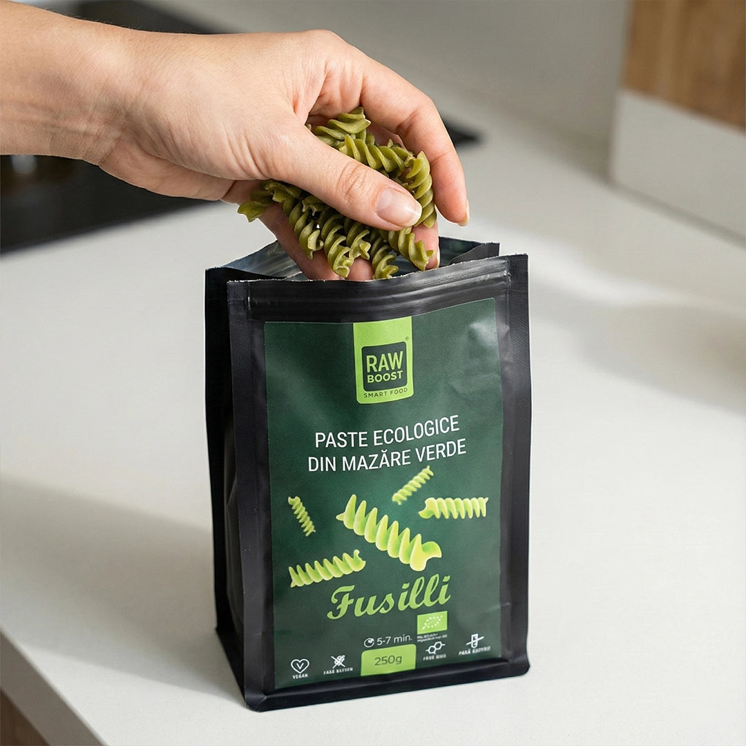 Paste ecologice Fusilli din Mazăre Verde, Fără Gluten, 250g