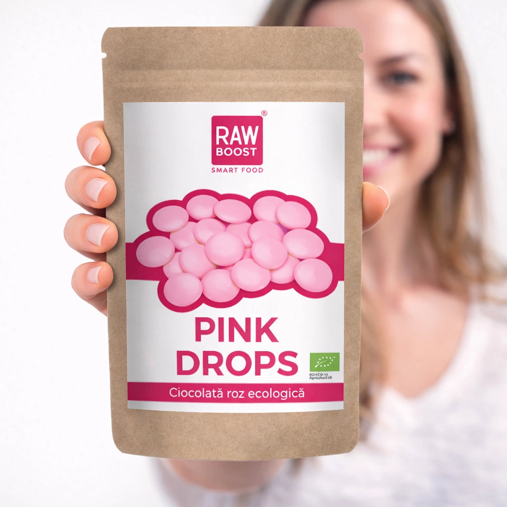 Pink Drops Ciocolată roz ecologică, 90g