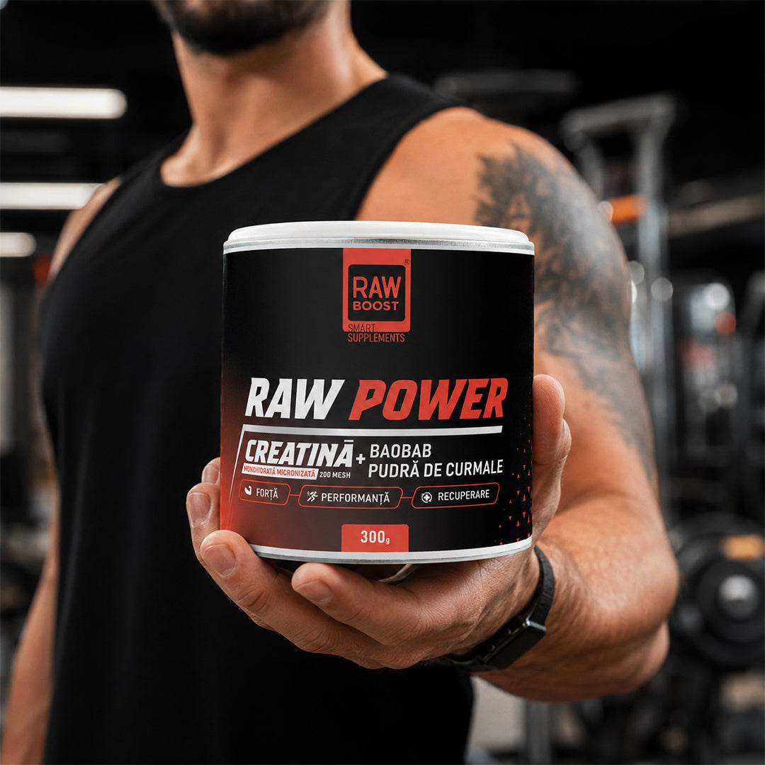 Raw Power, Creatină Monohidrată Micronizată 200 mesh, 300g | Rawboost