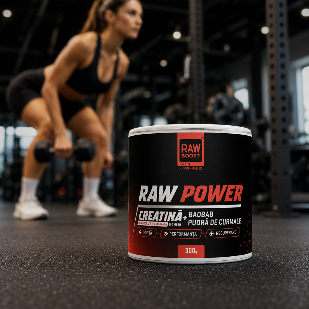 Raw Power, Creatină Monohidrată Micronizată 200 mesh, 300g | Rawboost