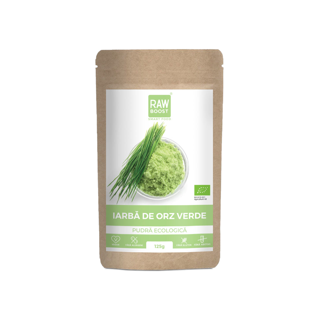 Iarbă de Orz Pudră Ecologică - efect alcalinizant și detoxifiant, 125g