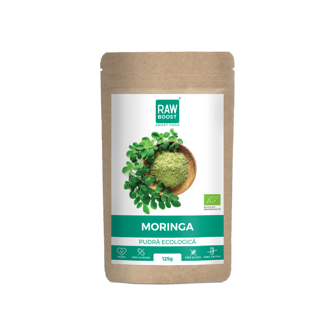 Moringa Pudră Ecologică - bogată în vitamine și minerale, 125g
