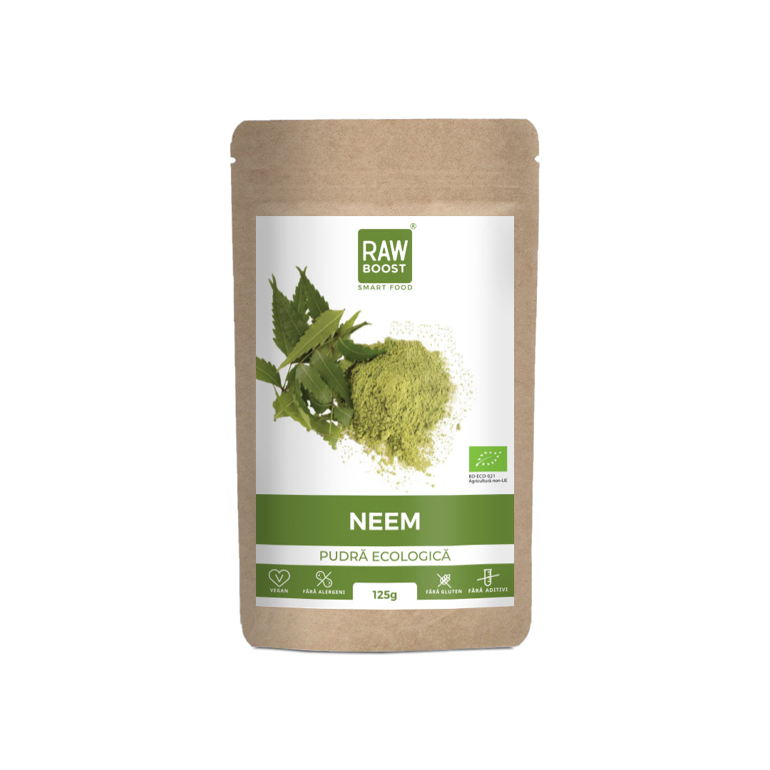 Neem Pudră Crudă Ecologică - purifică sângele și pielea, 125g