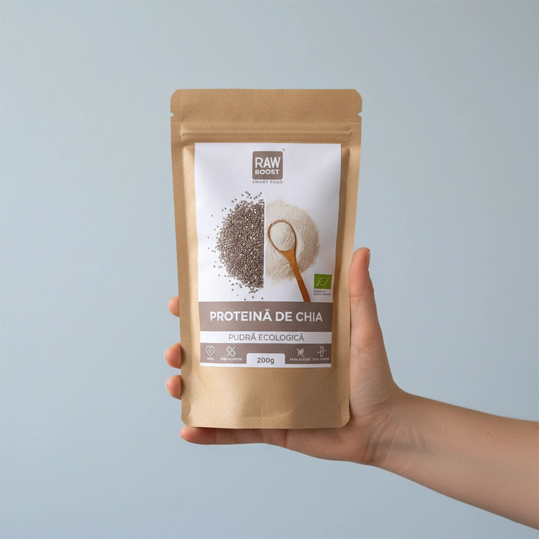 Proteină de Chia Pudră Ecologică - o sursă completă de proteine, 200g