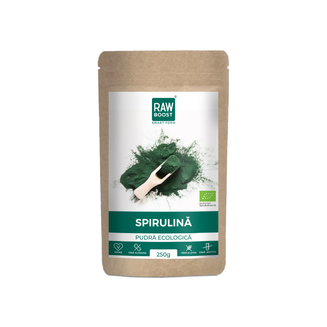 Spirulină Pudră Ecologică - puternic efect antiinflamator şi imunizant, 250g