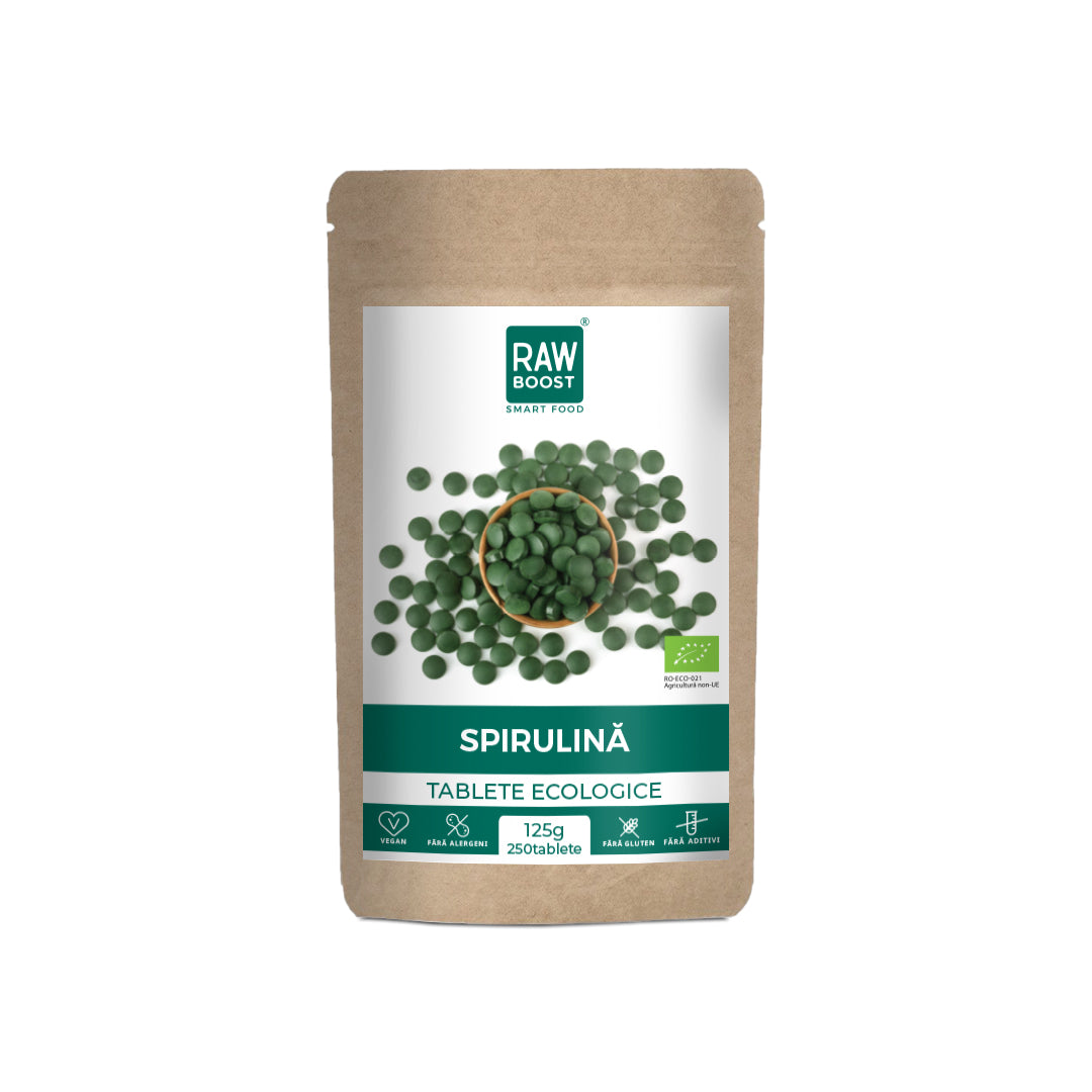 Spirulină Tablete Ecologice - puternic efect antiinflamator şi imunizant, 125g