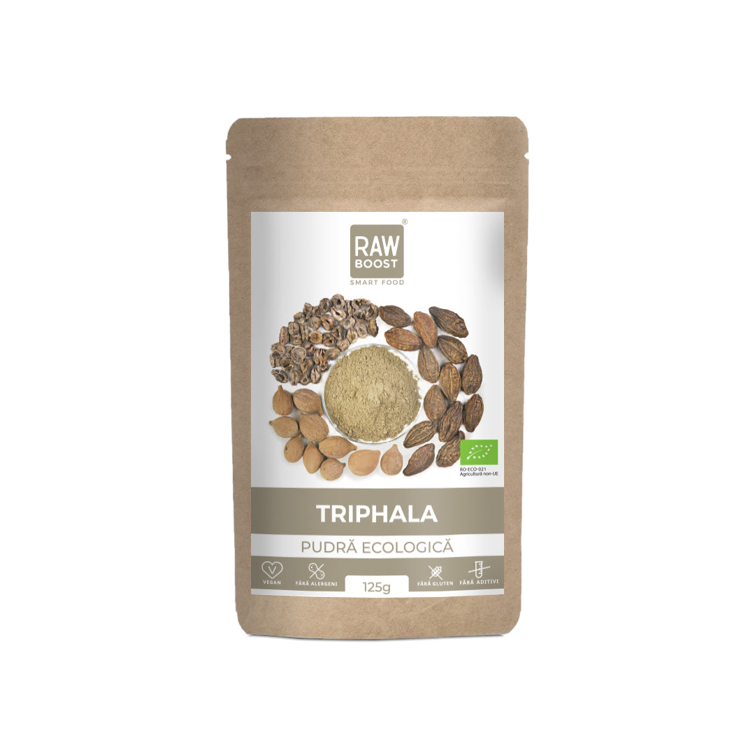 Triphala Pudră Ecologică - ajută la eliminarea excesului de apă din țesuturi, 125g