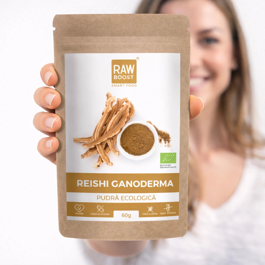 Reishi Ganoderma Pudră Ecologică - susține longevitatea și imunitatea, 60g