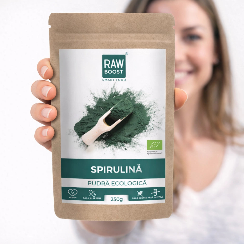 Spirulină Pudră Ecologică - puternic efect antiinflamator şi imunizant, 250g