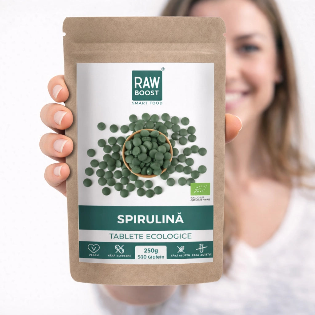 Spirulină Tablete Ecologice - puternic efect antiinflamator şi imunizant, 250g