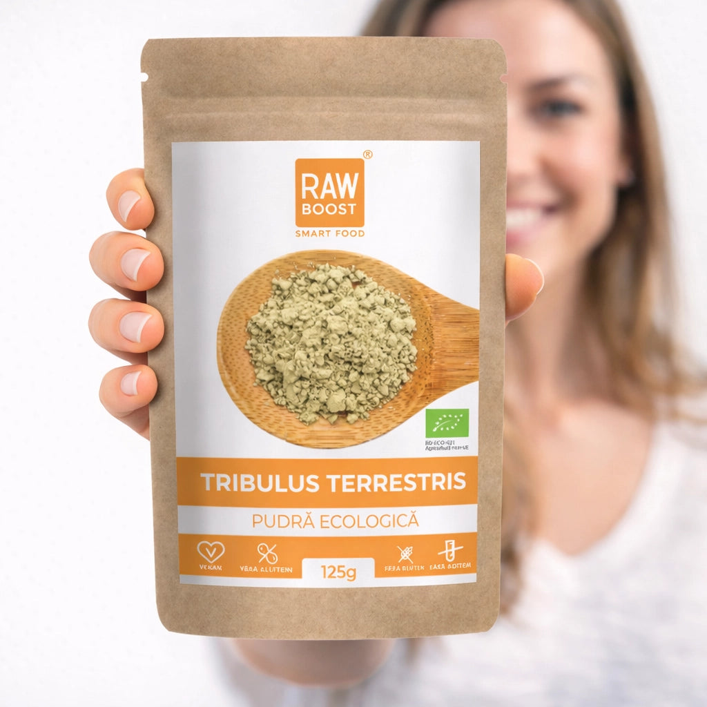 Tribulus Terrestris Pudră Ecologică - susține funcția reproductivă și masa musculară, 125g