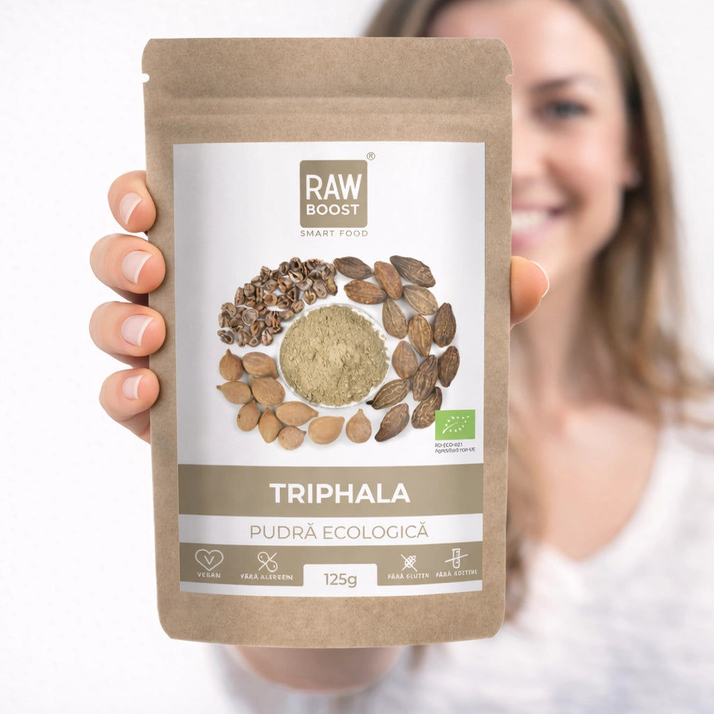 Triphala Pudră Ecologică - ajută la eliminarea excesului de apă din țesuturi, 125g
