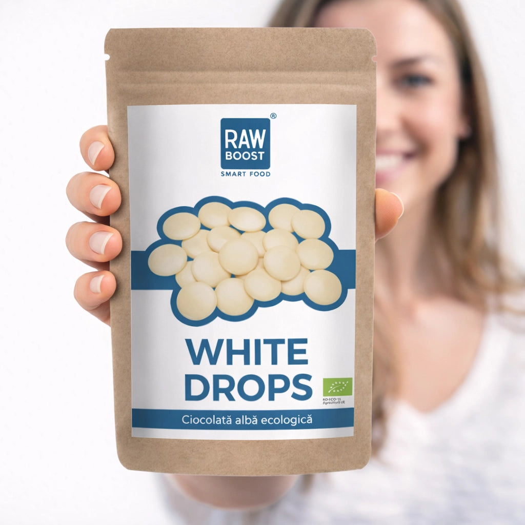White Drops Ciocolată albă ecologică vegană, 90g