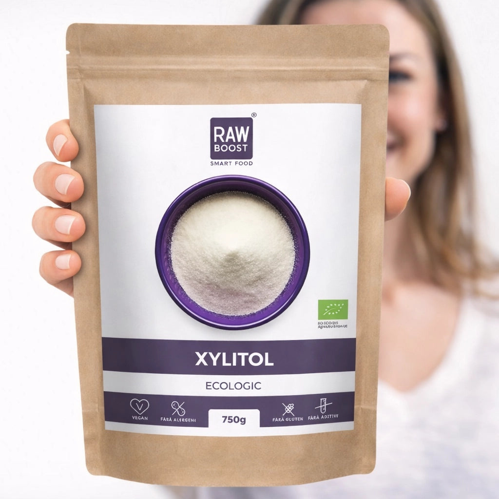 Xylitol Organic Îndulcitor Natural - fără zahăr și cu indice glicemic scăzut, 500g