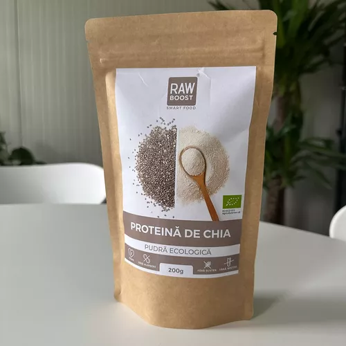Proteină de chia pudră ecologică - o sursă completă de proteine, 200g | Rawboost