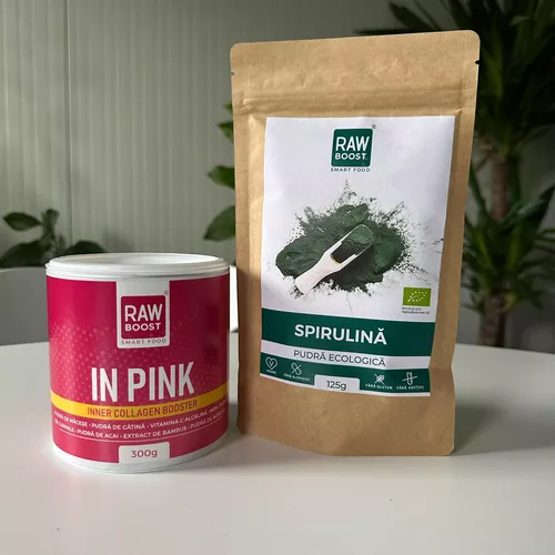 In Pink + CADOU Spirulina pudră 125g | Rawboost