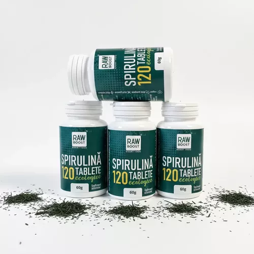 Pachet 3+1 CADOU Spirulina tablete 120, 60g | Rawboost