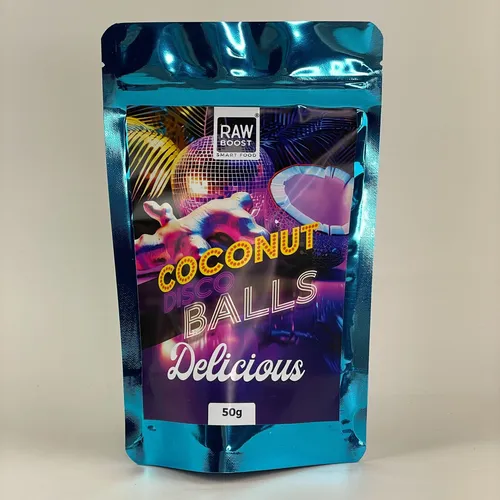 Coconut Disco Balls Delicious (Biluțe crocante de cocos cu gust intens de ghimbir) | Rawboost