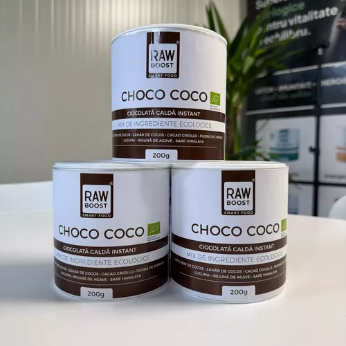 2+1 CADOU - Choco Coco, ciocolată caldă organică - un deliciu curat pentru toată familia  200g, 8 porții